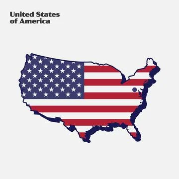 Nation Flag Map USA Stock Illustration