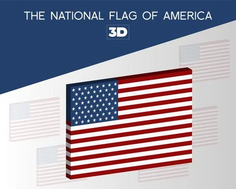 National 3d flag of america vector design Stock Illustration