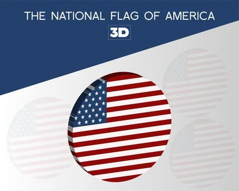 National 3d flag of america vector design Stock Illustration