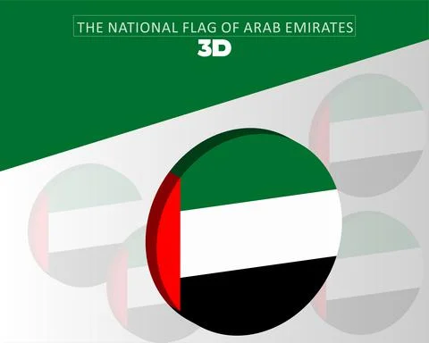 The national 3d flag of  arab emirates vector design Stock Illustration