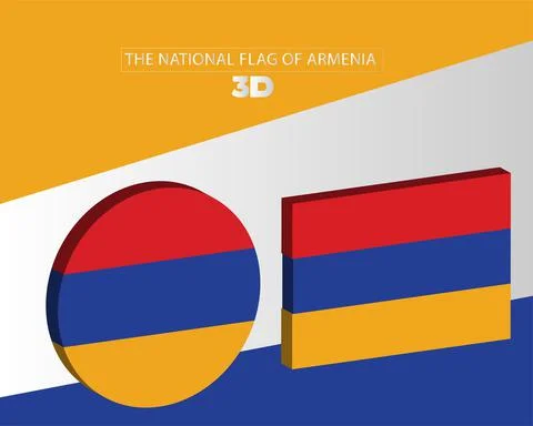 The national 3d flag of  armenia vector design Stock Illustration