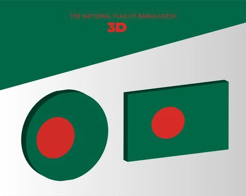 The national 3d flag of bangladesh vector design Stock Illustration