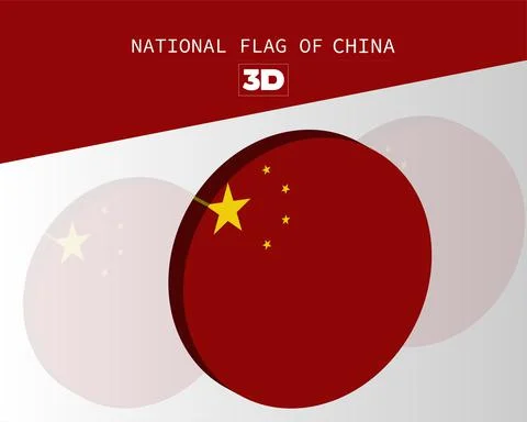 The national 3d flag of china vector design Stock Illustration