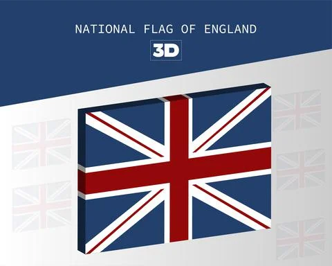 The national 3d flag of england vector design Stock Illustration