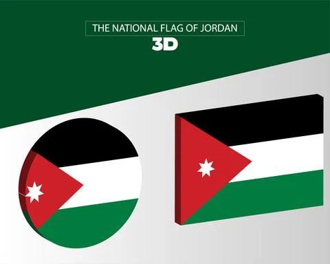 The national 3d flag of  jordan vector design Stock Illustration