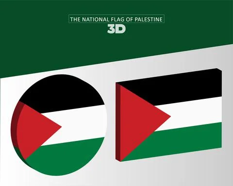 The national 3d flag of palestine vector design Stock Illustration