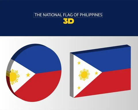 The national 3d flag of philippines vector design Illustrazione stock
