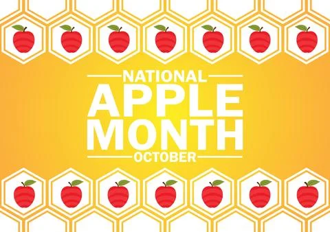 National Apple Month October Vector illustration 库存插图