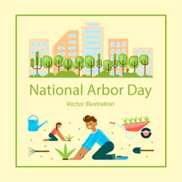 National Arbor Day Stock Illustration