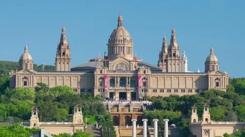 The National Art Museum of Catalonia in Barcelona timelapse Stock Footage 59173979