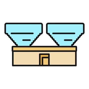 National assembly building colored flat vector icon Stock Illustration