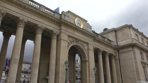 National Assembly entry door, Bourbon palace in Paris Stock Footage 341015430