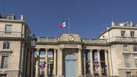 National Assembly entry door in Paris Stock Footage 341015173