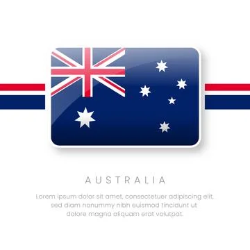 National Australia Flag.Vector Australia Button Flag. Realistic National Fl.. Stock Illustration