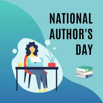 National Author's Day Stock Illustration