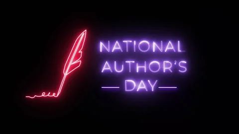 National Author's Day text animation Stock Footage 289436253