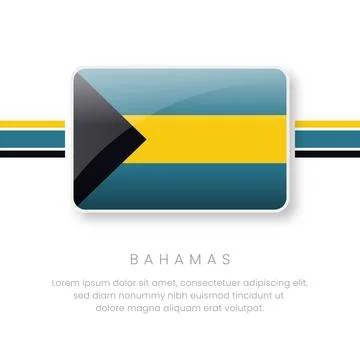 National Bahamas Flag.Vector Bahamas Button Flag. Realistic National Flag D.. 스톡 일러스트