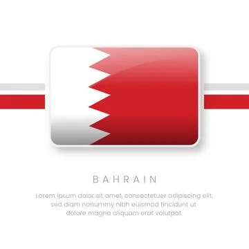 National Bahrain Flag.Vector Bahrain Button Flag. Realistic National Flag D.. 스톡 일러스트