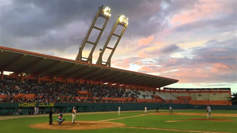 National Baseball in Stadium Stock Footage 297083694
