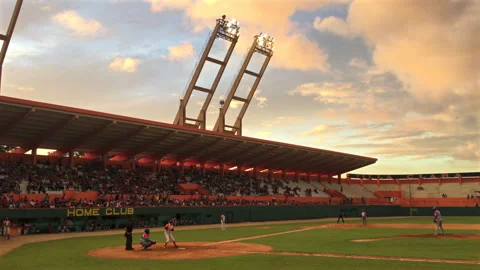 National Baseball in Stadium Stock Footage 297083695
