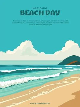 National Beach Day background. Stock-Illustration