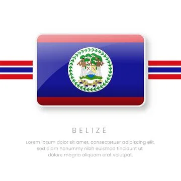 National Belize Flag.Vector Belize Button Flag. Realistic National Flag Des.. Stock Illustration