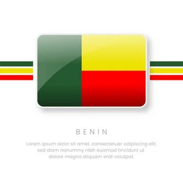National Benin Flag.Vector Benin Button Flag. Realistic National Flag Desig.. Stock Illustration