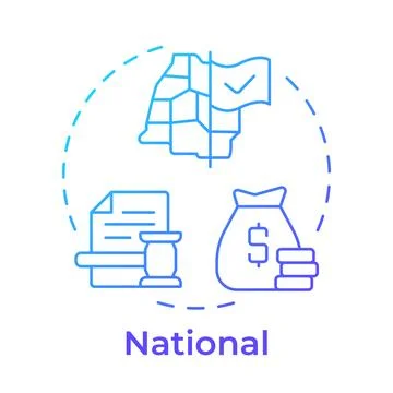 National blue gradient concept icon Illustrazione stock