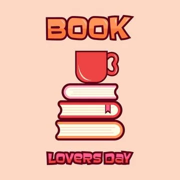 National Book Lovers Day. August 9. Holiday concept. Background, banner and Stock Illustration