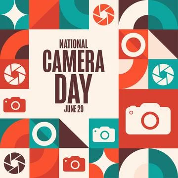 National Camera Day. June 29. Holiday concept. Template for background, ban.. Stock Illustration