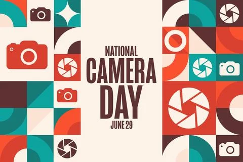 National Camera Day. June 29. Holiday concept. Template for background, ban.. Stock Illustration