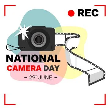 National Camera Day post design Stock Illustration