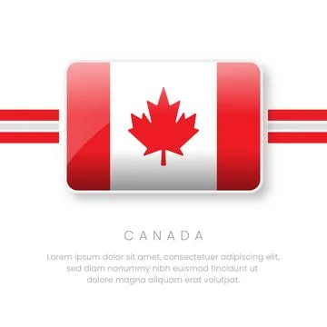 National Canada Flag.Vector Canada Button Flag. Realistic National Flag Des.. Stock Illustration
