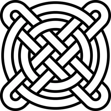 National Celtic pattern intertwined circles cross Chinese pattern weaving Stock Illustration