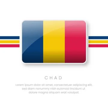 National Chad Flag.Vector Chad Button Flag. Realistic National Flag Design .. Stock Illustration