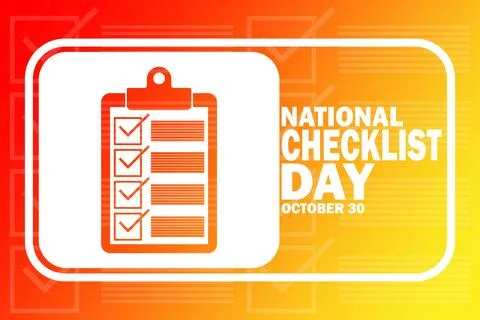 National Checklist Day Vector Template Design Illustration Stock Illustration