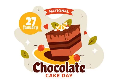 National Chocolate Cake Day Vector Illustration Featuring a Sweet And Delic.. Stock Illustration