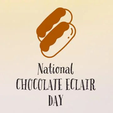 National Chocolate Eclair Day Template for banner poster illustration Stock Illustration