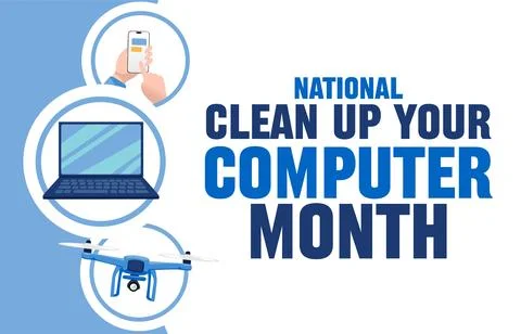National clean up your computer month イラスト素材