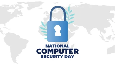 National Computer Security Day for better computer security 스톡 동영상 333658187