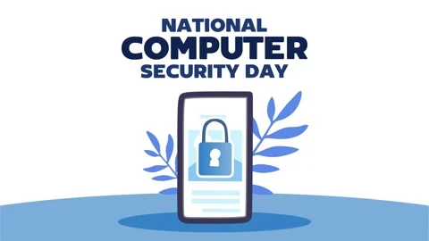 National Computer Security Day for better computer security Video stock 333658352