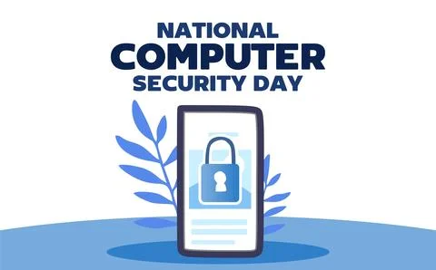 National Computer Security Day for better computer security Stock Illustration