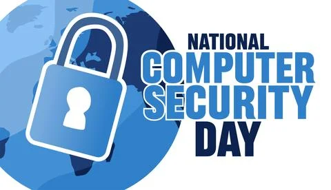National Computer Security Day for better computer security Stock Illustration