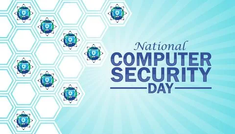 National Computer Security Day, Modern background Stock Illustration