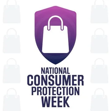 National Consumer Protection Week. Vector illustration. Holiday poster. Stock Illustration