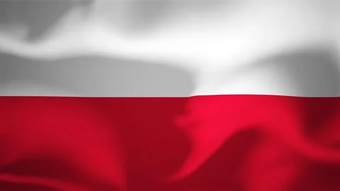 National Country Flag Of Poland, Realistic Animation, Waving Seamless Loop Stock Footage 166325451