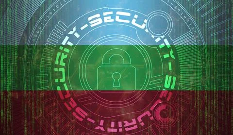 National cyber Security of Bulgaria on digital background  Data protection, S Illustrazione stock