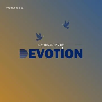 National Day of Devotion Vector Design with Doves and Candle Stock Illustration