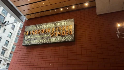 National Debt Clock in Manhattan New York 4K Stock Video Stock Footage 199408853