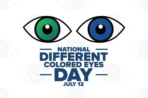 National Different Colored Eyes Day. July 12. Holiday concept. Template for Stock Illustration